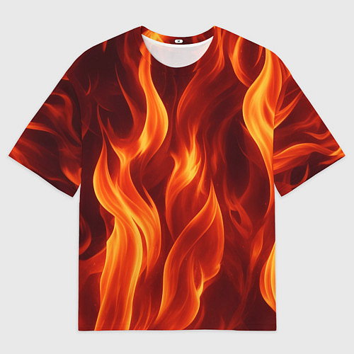 Мужская футболка оверсайз Пламя огня / 3D-принт – фото 1