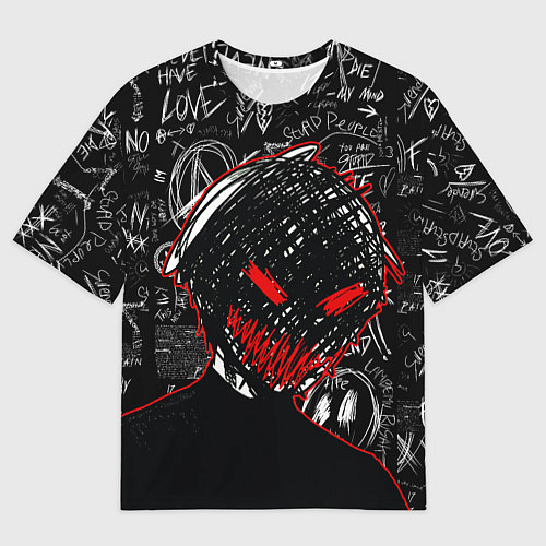 Мужская футболка оверсайз Токийский гуль - Dead inside mood / 3D-принт – фото 1