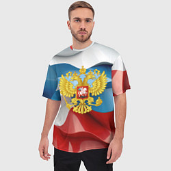 Футболка оверсайз мужская Герб России триколор, цвет: 3D-принт — фото 2