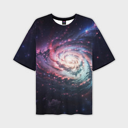 Мужская футболка оверсайз Спиральная галактика в космосе