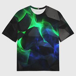 Футболка оверсайз мужская Неоновая лава из плит, цвет: 3D-принт