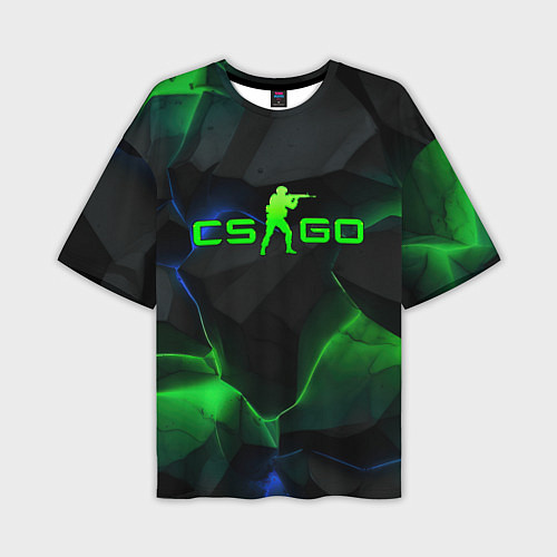 Мужская футболка оверсайз CS GO dark green / 3D-принт – фото 1