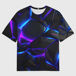 Мужская футболка оверсайз Крупные неоновые объекты