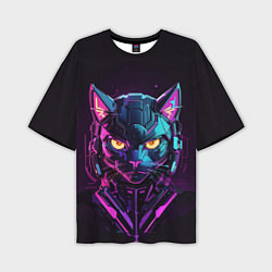 Мужская футболка оверсайз Боевой коcмический кот