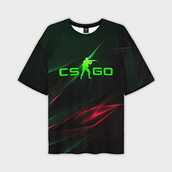 Мужская футболка оверсайз CSGO green logo