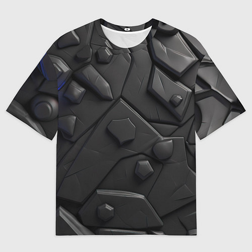 Мужская футболка оверсайз Черные объемные вставки / 3D-принт – фото 1