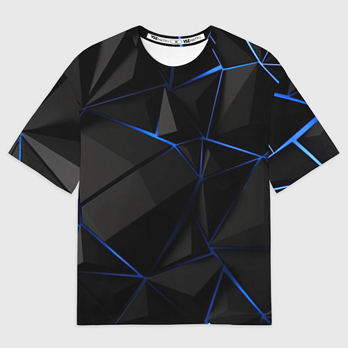 Мужская футболка оверсайз Black blue style / 3D-принт – фото 1