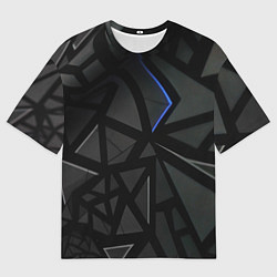 Мужская футболка оверсайз Черные объемные плиты