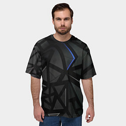 Футболка оверсайз мужская Черные объемные плиты, цвет: 3D-принт — фото 2