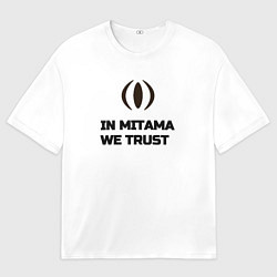 Мужская футболка оверсайз In Mitama we trust black and white