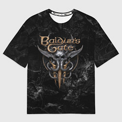 Футболка оверсайз мужская Baldurs Gate 3 dark logo, цвет: 3D-принт