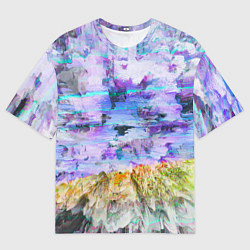 Мужская футболка оверсайз Электронное искажение