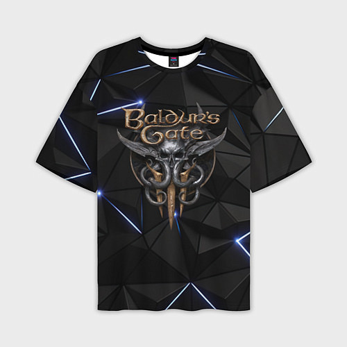 Мужская футболка оверсайз Baldurs Gate 3 black blue / 3D-принт – фото 1