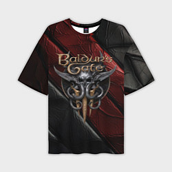 Мужская футболка оверсайз Baldurs Gate 3 logo dark