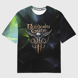 Футболка оверсайз мужская Baldurs Gate 3 logo dark green, цвет: 3D-принт