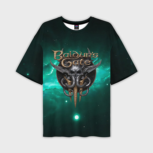Мужская футболка оверсайз Baldurs Gate 3 logo green / 3D-принт – фото 1
