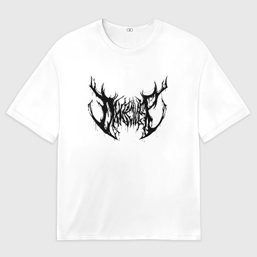 Мужская футболка оверсайз Dxnkwer Белые с черным логотипом / 3D-принт – фото 1