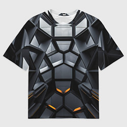 Мужская футболка оверсайз Объемная черная конструкция