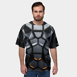 Футболка оверсайз мужская Объемная черная конструкция, цвет: 3D-принт — фото 2