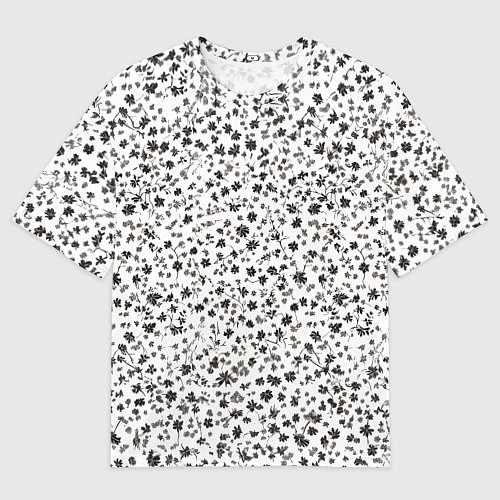 Мужская футболка оверсайз Маленькие цветочки паттерн / 3D-принт – фото 1
