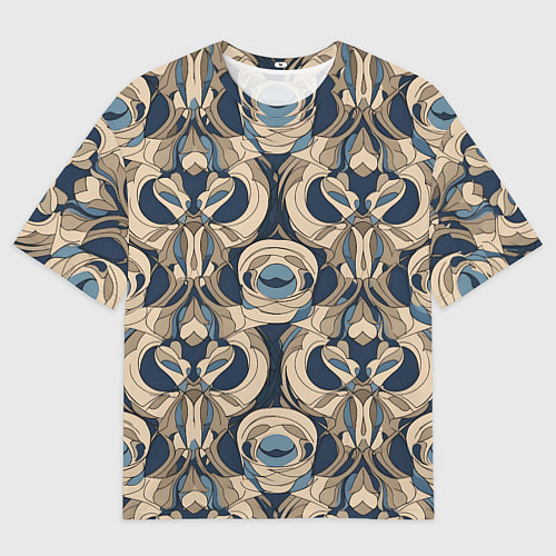 Мужская футболка оверсайз Коричневый узор паттерн / 3D-принт – фото 1