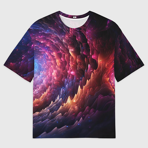 Мужская футболка оверсайз Звездная космическая спираль / 3D-принт – фото 1