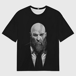 Футболка оверсайз мужская Кратос в смокинге, цвет: 3D-принт
