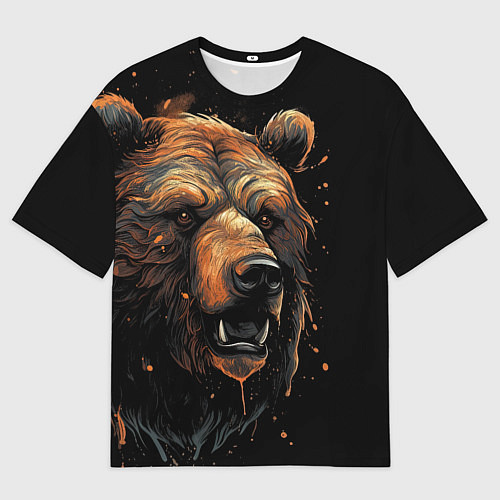 Мужская футболка оверсайз Бурый медведь / 3D-принт – фото 1