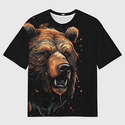 Мужская футболка оверсайз Бурый медведь