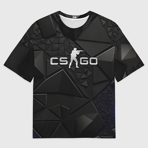 Мужская футболка оверсайз CSGO silver black / 3D-принт – фото 1