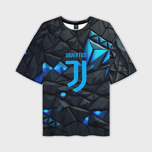 Мужская футболка оверсайз Blue logo Juventus / 3D-принт – фото 1