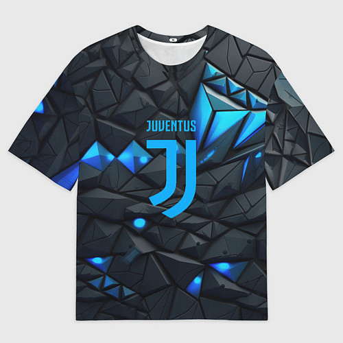 Мужская футболка оверсайз Blue logo Juventus / 3D-принт – фото 1