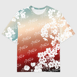 Мужская футболка оверсайз Stray Kids flowers