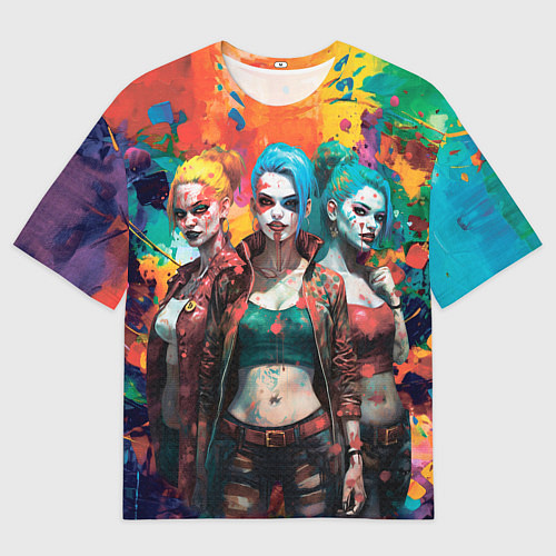Мужская футболка оверсайз Три девушки на Хэллоуин / 3D-принт – фото 1