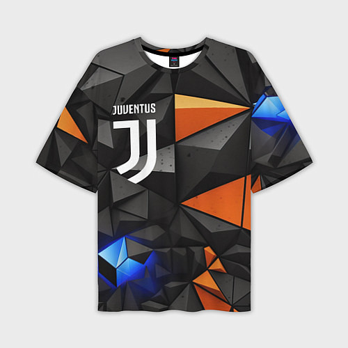 Мужская футболка оверсайз Juventus orange black style / 3D-принт – фото 1