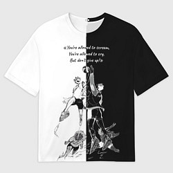 Футболка оверсайз мужская Хината и мяч - аниме волейбол, цвет: 3D-принт