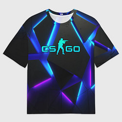 Футболка оверсайз мужская CSGO neon geometry, цвет: 3D-принт
