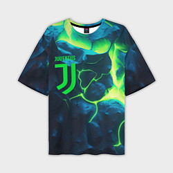 Мужская футболка оверсайз Juventus green neon