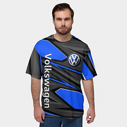 Футболка оверсайз мужская Вольцваген - спортивная униформа, цвет: 3D-принт — фото 2