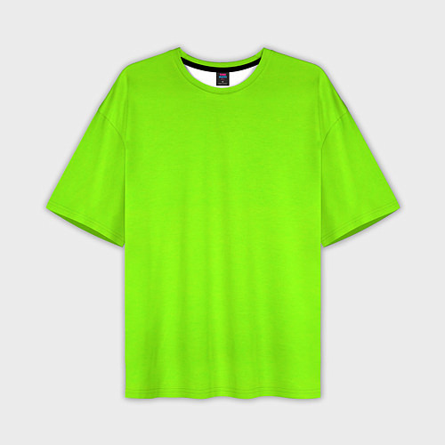 Мужская футболка оверсайз Однотонный салатный неон / 3D-принт – фото 1