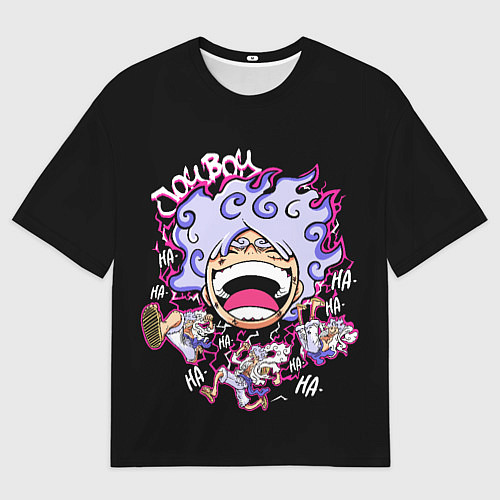 Мужская футболка оверсайз Веселый 5 Гир Луффи / 3D-принт – фото 1