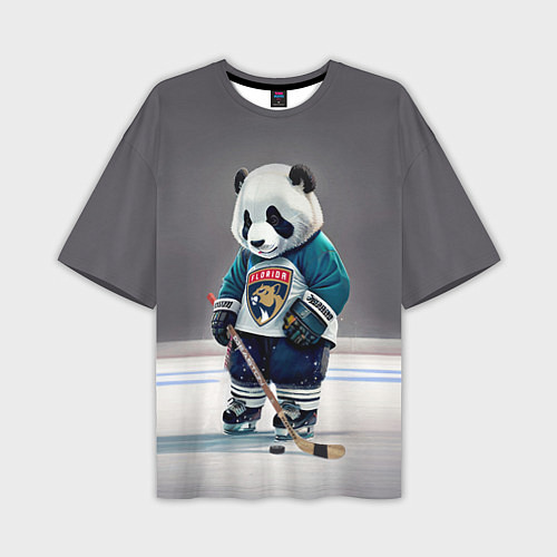 Мужская футболка оверсайз Panda striker of the Florida Panthers / 3D-принт – фото 1