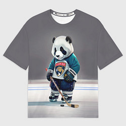 Футболка оверсайз мужская Panda striker of the Florida Panthers, цвет: 3D-принт
