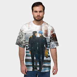 Футболка оверсайз мужская Годжо и Гетто - Магическая битва, цвет: 3D-принт — фото 2