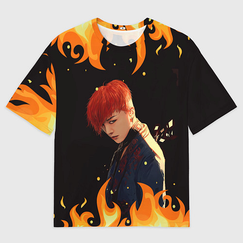 Мужская футболка оверсайз G-Dragon BigBang / 3D-принт – фото 1