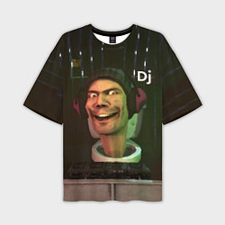 Мужская футболка оверсайз Skibidi Toilet Dj
