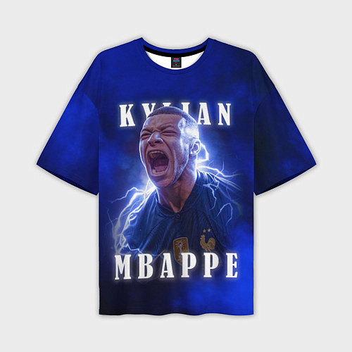 Мужская футболка оверсайз Килиан Мбаппе сборная Франции / 3D-принт – фото 1