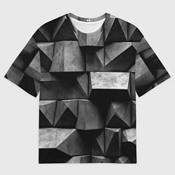 Мужская футболка оверсайз Обман зрения и каменные плиты