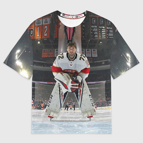 Мужская футболка оверсайз Sergey Bobrovsky - Florida panthers - hockey / 3D-принт – фото 1