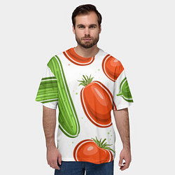 Футболка оверсайз мужская Помидоры и огурцы, цвет: 3D-принт — фото 2